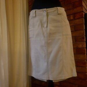 Izaac Mizrahi Tan Cotton Canvas Skirt - Size 10